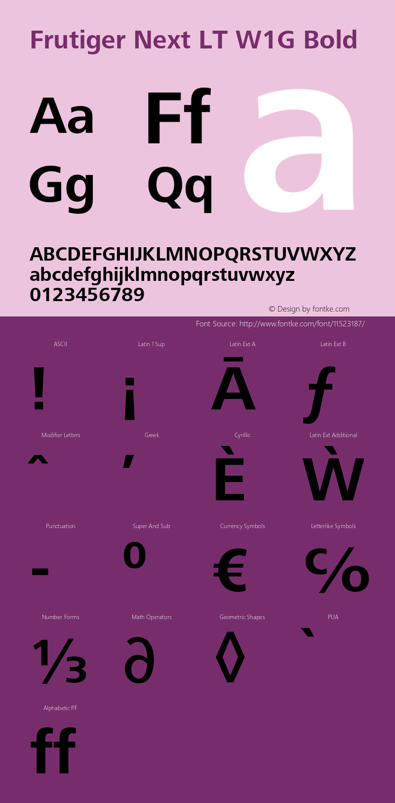 Frutiger Next LT W1G Bold Version 1.00图片样张