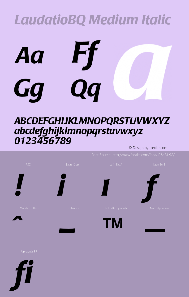 LaudatioBQ-MediumItalic 001.001图片样张