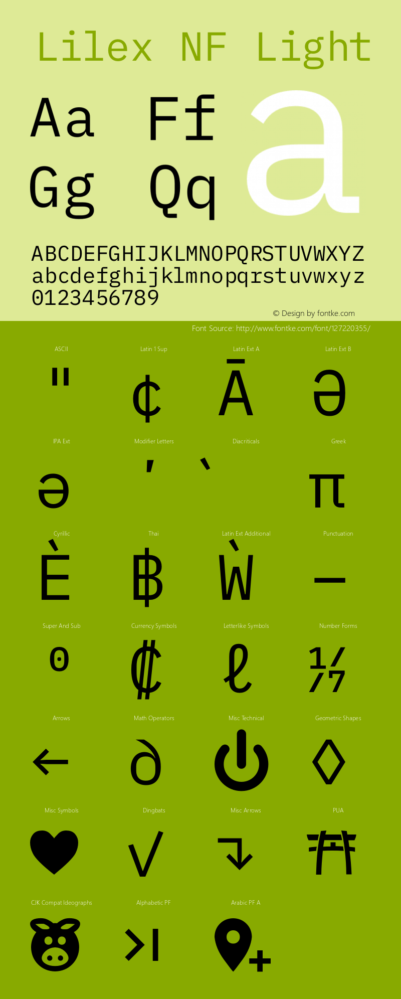 Lilex Light Nerd Font Complete Windows Compatible Version 1.000图片样张