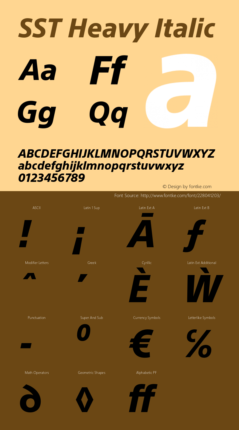 SST Heavy Italic Version 1.01, build 10, s3图片样张