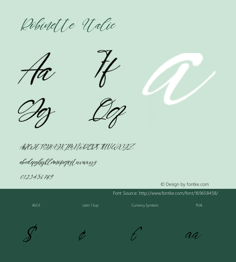 Robinette Italic Version 1.00;January 9, 2021;FontCreator 12.0.0.2563 64-bit图片样张