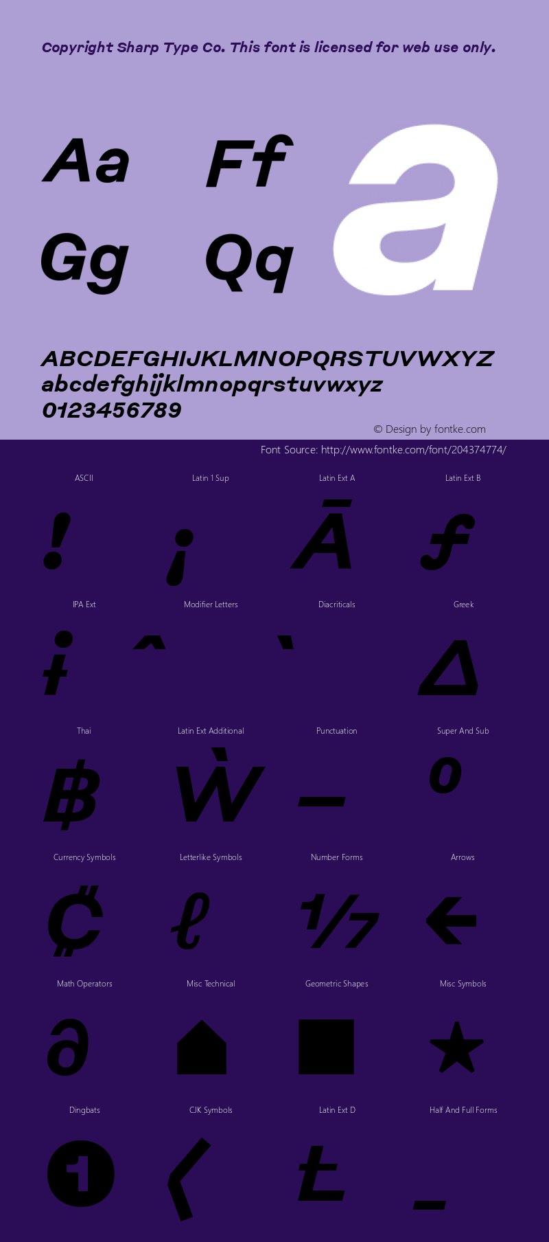 Copyright Sharp Type Co. This font is licensed for web use only. Version 1.000;hotconv 1.0.114;makeotfexe 2.5.65599图片样张