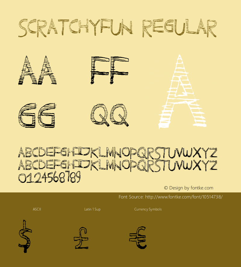 ScratchyFun Regular Version 1.00 March 21, 2013, initial release图片样张