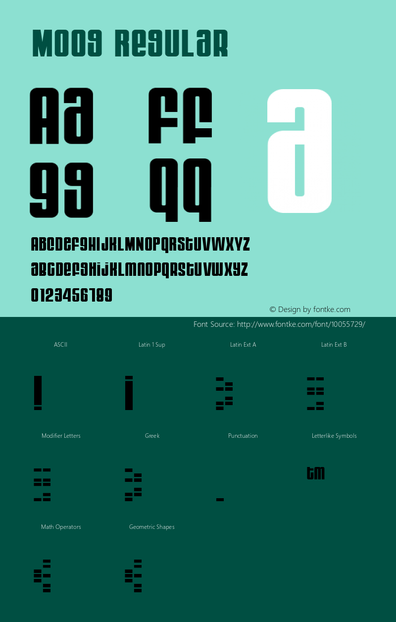 Moog Regular Macromedia Fontographer 4.1.2 9/28/00图片样张