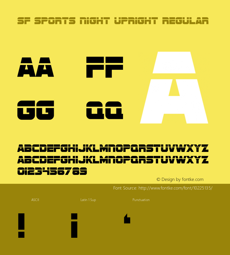 SF Sports Night Upright Regular Version 1.1图片样张