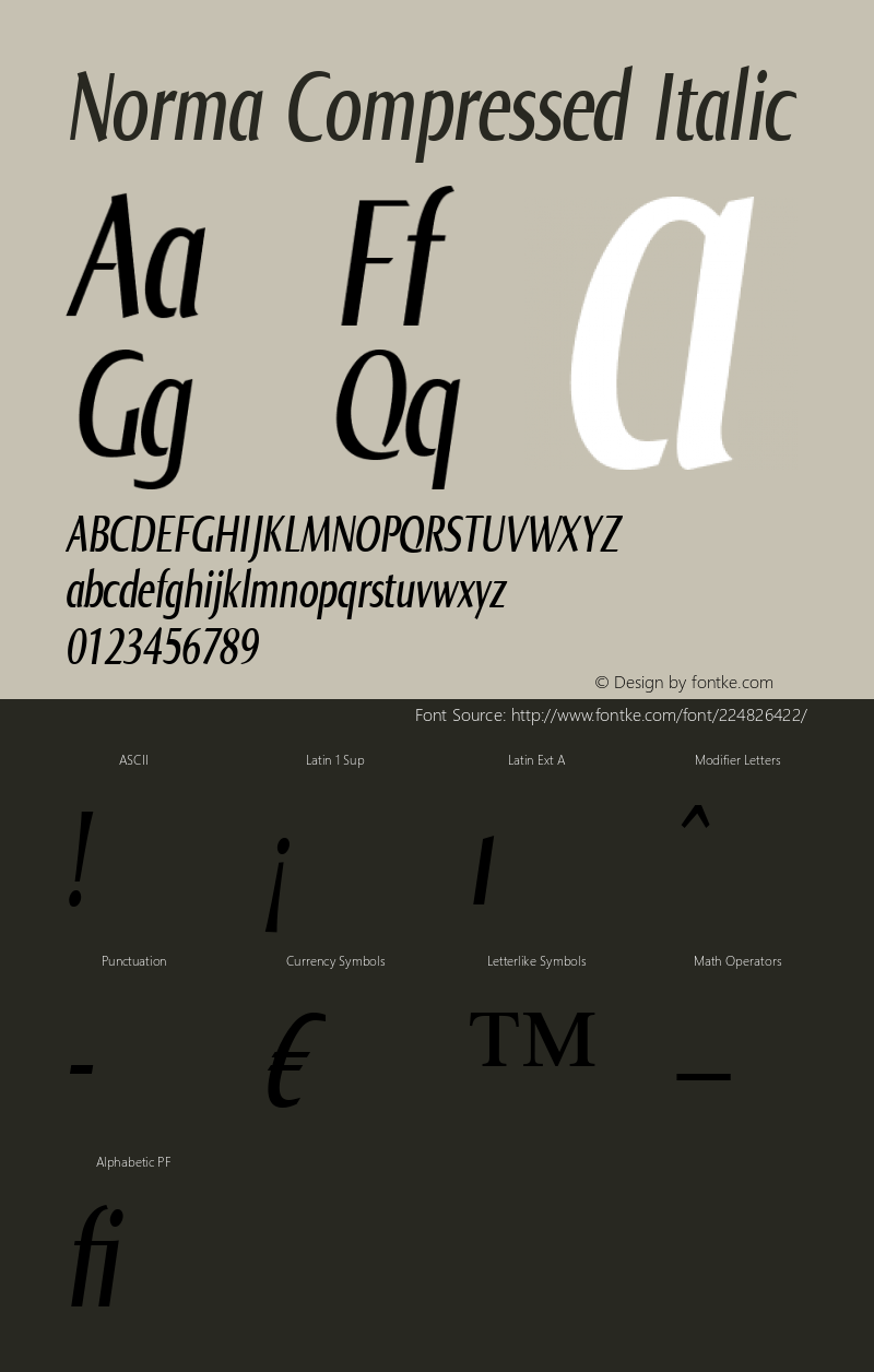 Norma Compressed Italic Version 2.00, build 3, s3图片样张