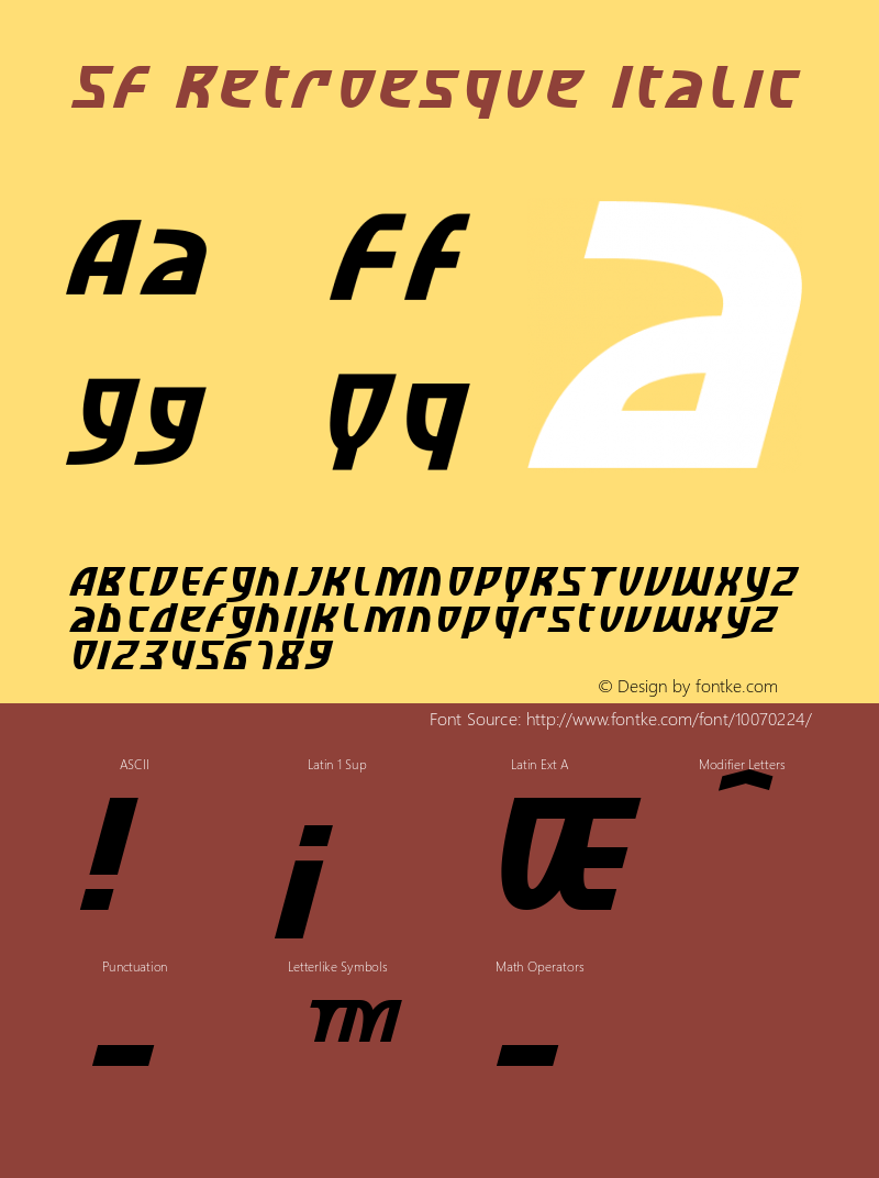 SF Retroesque Italic v1.0 - Freeware图片样张