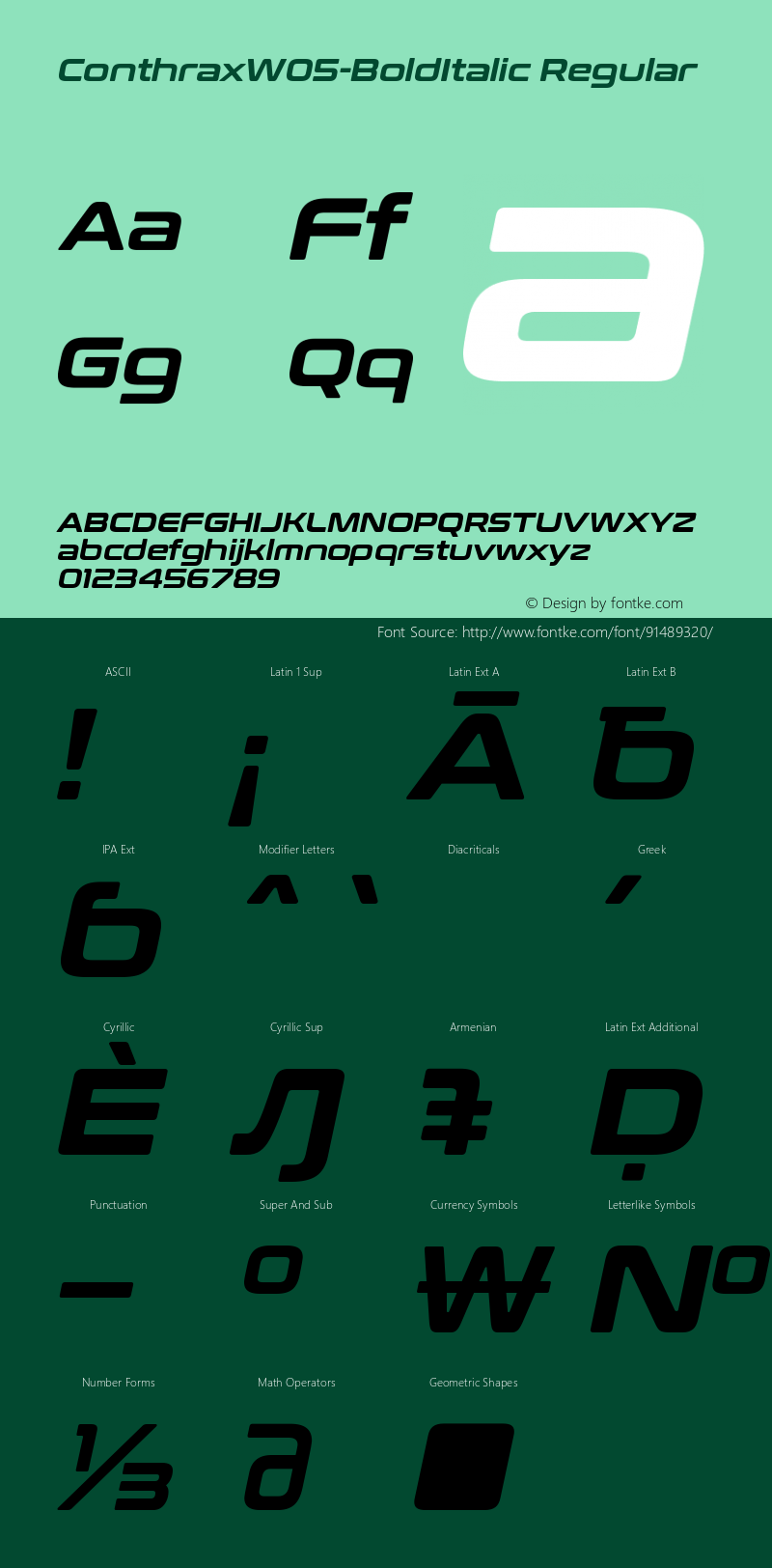 Conthrax W05 Bold Italic Version 1.00图片样张