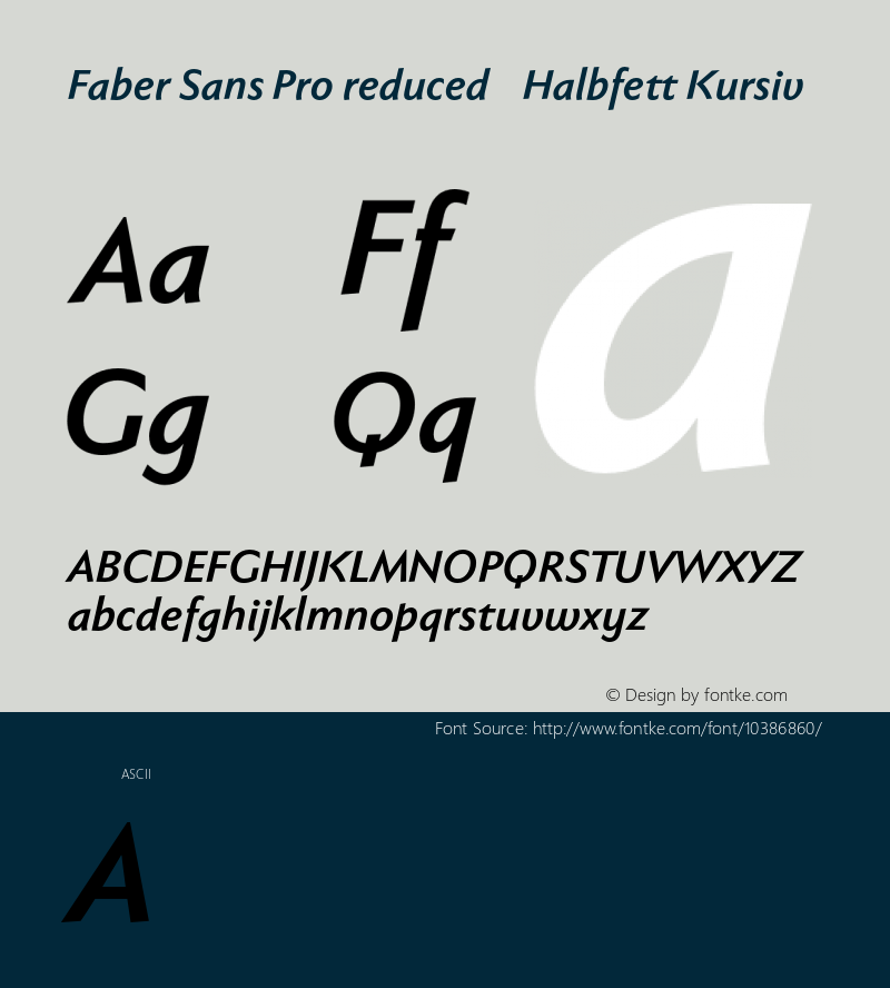 Faber Sans Pro reduced 76 Halbfett Kursiv Version 4.013图片样张