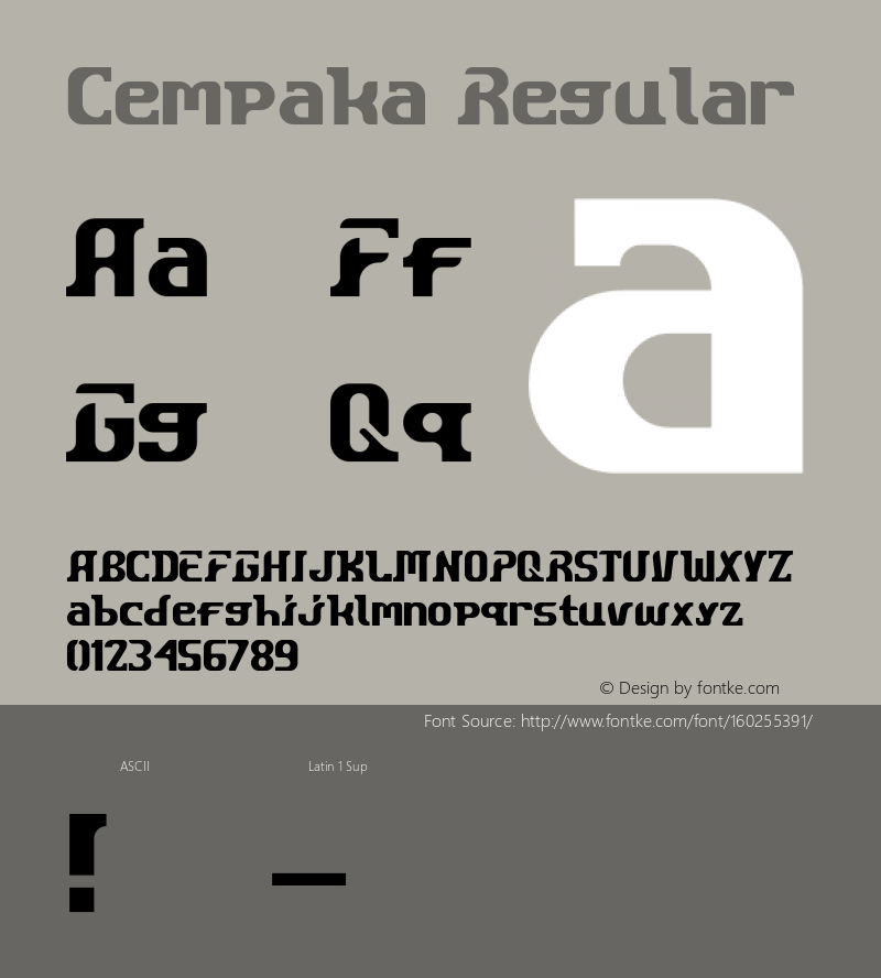 Cempaka Version 1.00;May 17, 2020;FontCreator 12.0.0.2525 64-bit图片样张
