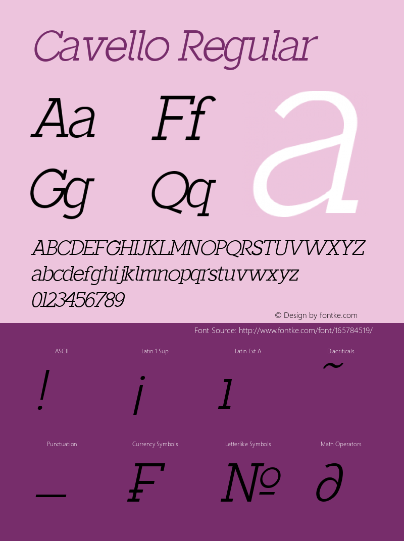 Cavello Light Italic Version 1.00图片样张