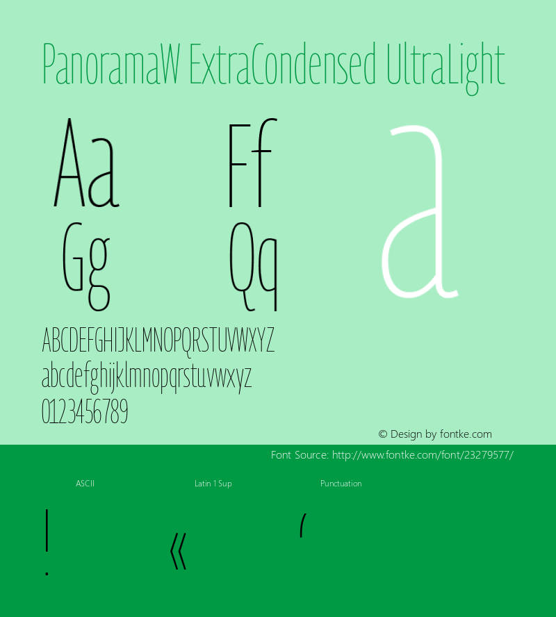 PanoramaW ExtraCondensed UltraLight Regular Version 1.001;PS 1.1;hotconv 1.0.72;makeotf.lib2.5.5900; ttfautohint (v0.92) -l 8 -r 50 -G 200 -x 14 -w 