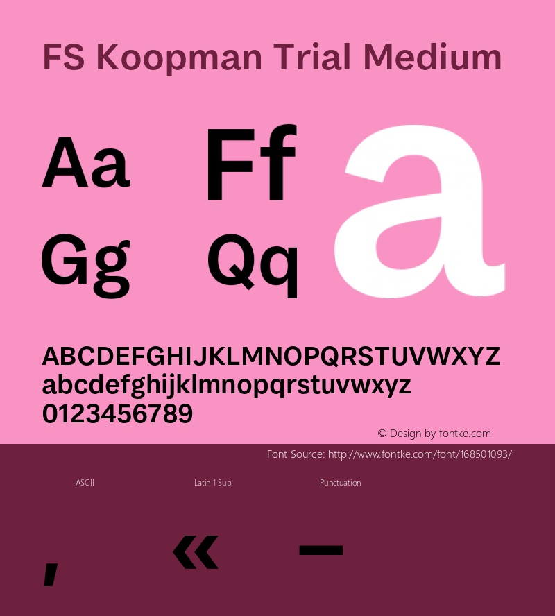 FS Koopman Trial Medium Version 1.001;PS 001.001;hotconv 1.0.88;makeotf.lib2.5.64775图片样张