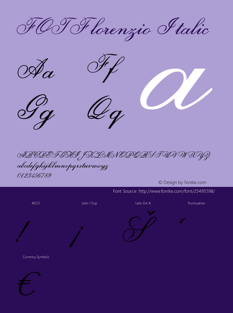 FOTFlorenzio-Italic Version 1.000图片样张