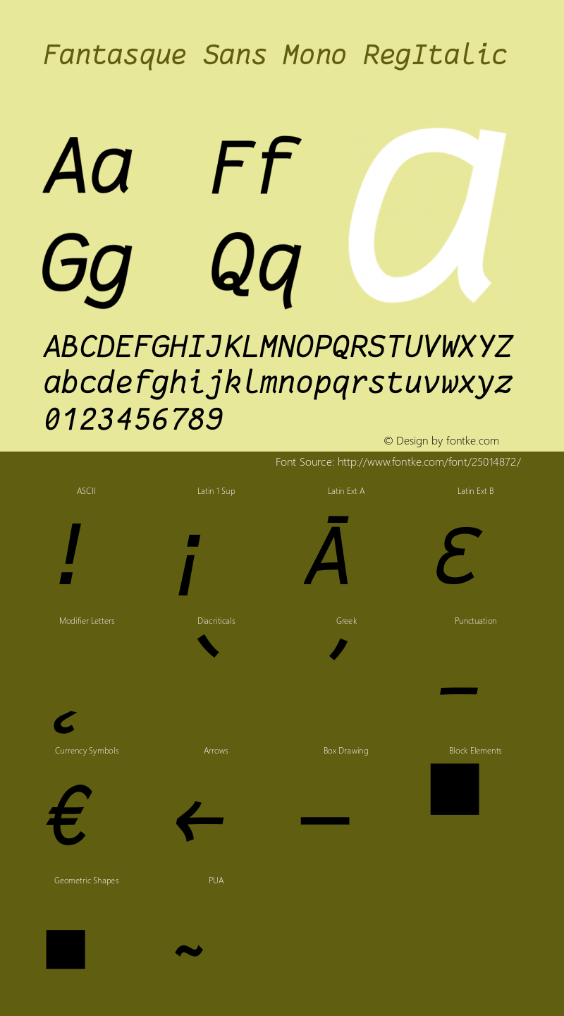 Fantasque Sans Mono Regular Italic Version 1.6.3图片样张