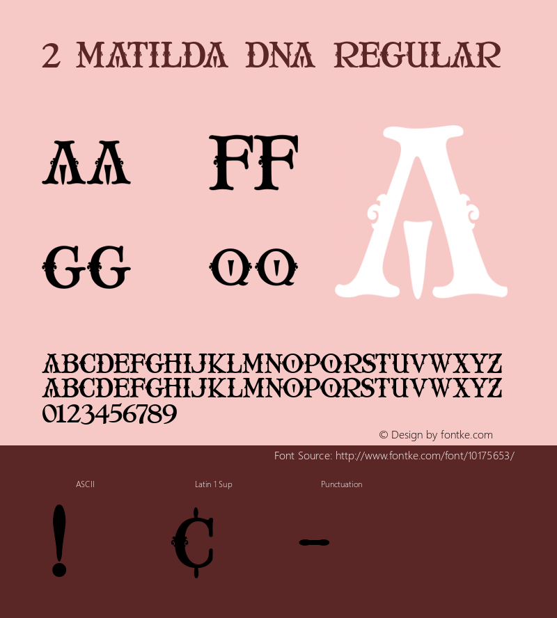 2 Matilda DNA Regular Macromedia Fontographer 4.1 3/17/00图片样张