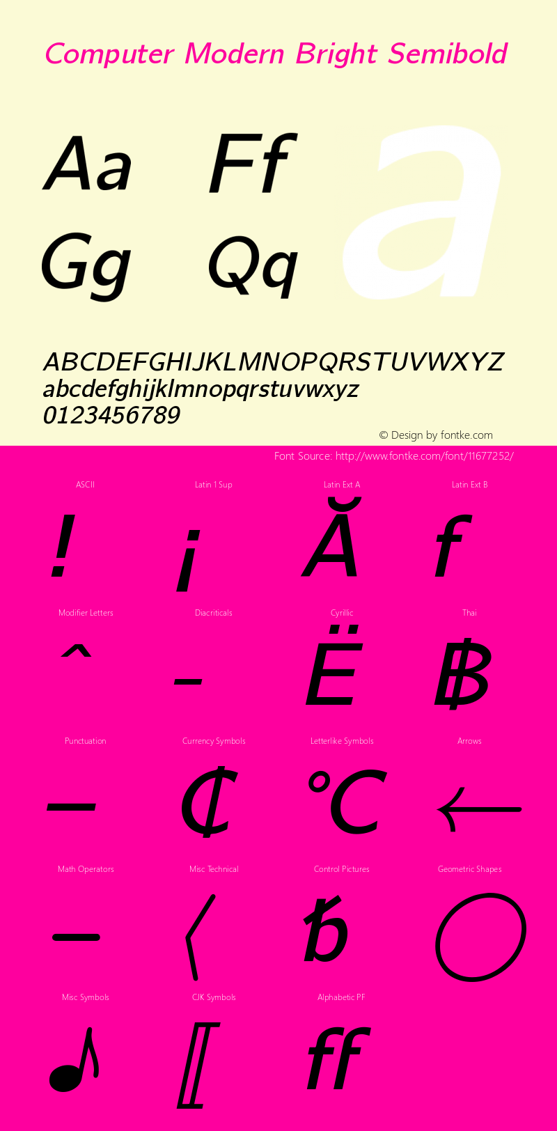 Computer Modern Bright Semibold Version 0.3图片样张
