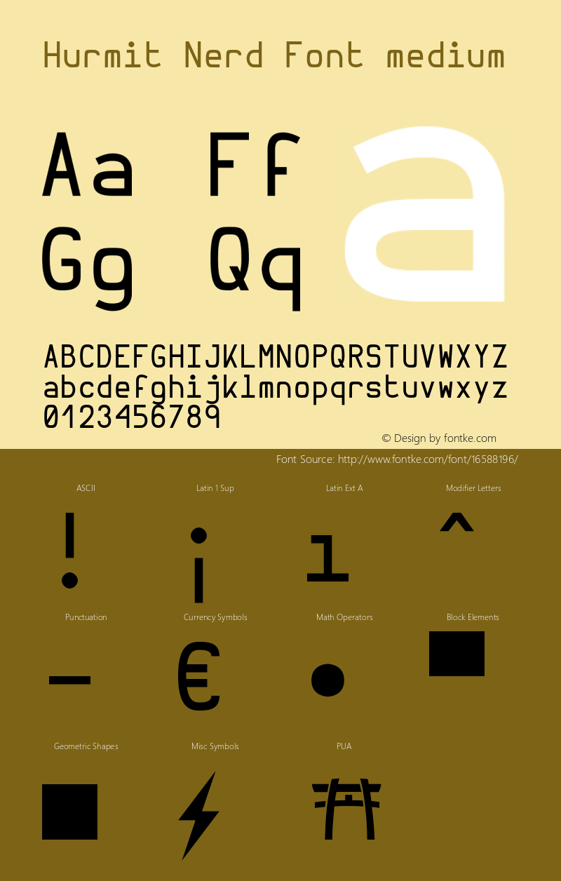 Hurmit Nerd Font medium Version 1.21;Nerd Fonts 0.8.图片样张