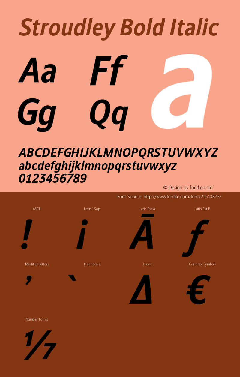 Stroudley Bold Italic Version 2.000图片样张