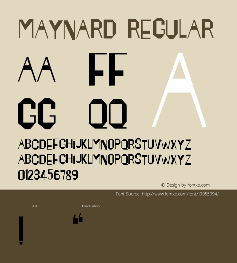 Maynard Regular Macromedia Fontographer 4.1.5 9/30/98图片样张