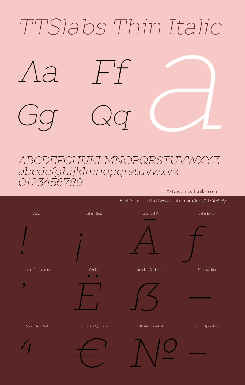 TTSlabs Thin Italic Version 1.000 | wf replica图片样张