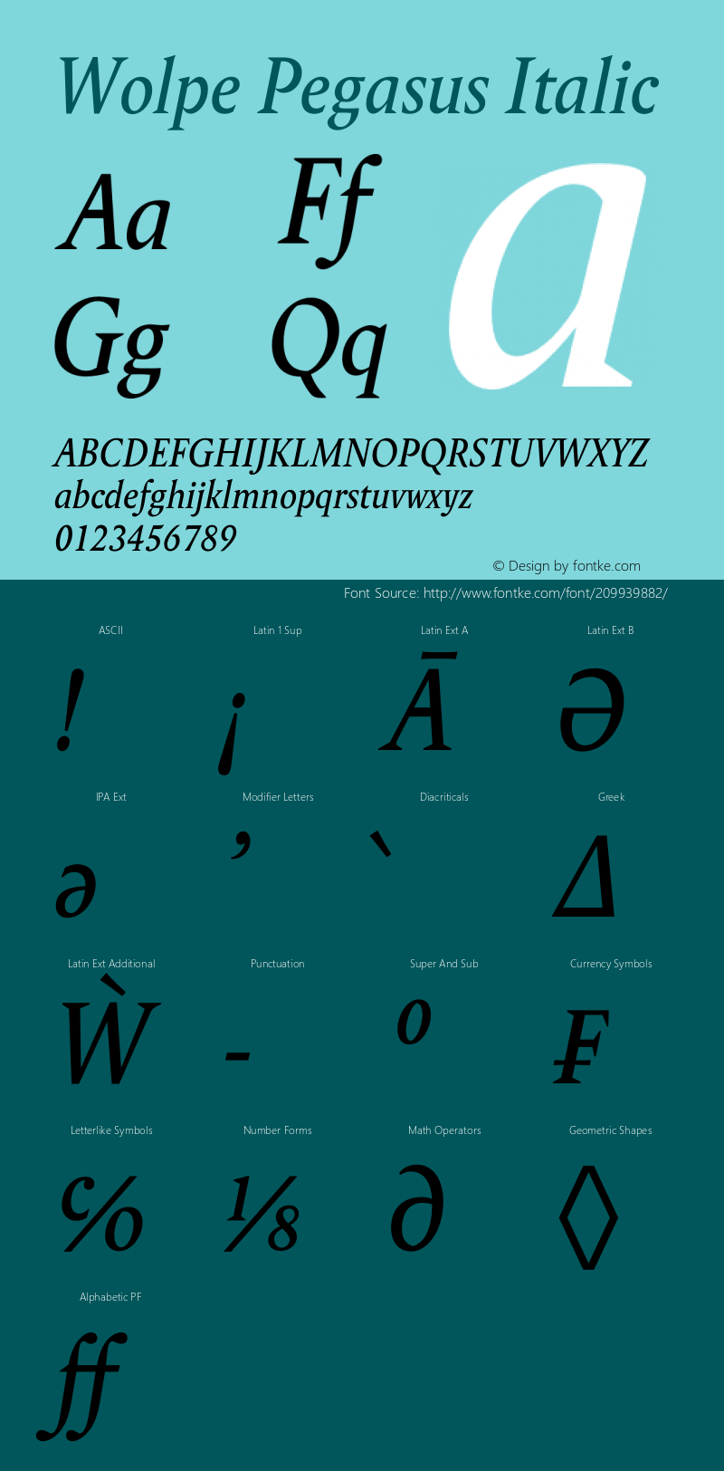 Wolpe Pegasus Italic Version 1.00, build 3, g2.4.2 b1005, s3图片样张