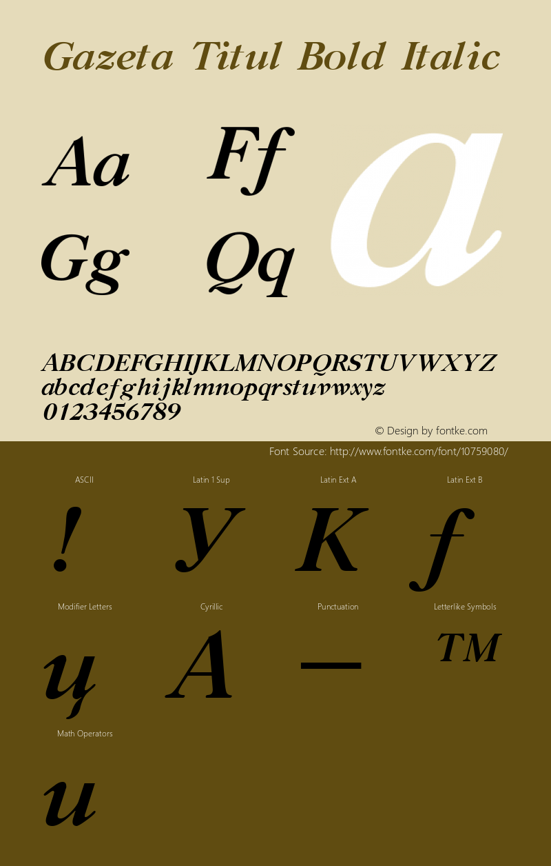 Gazeta Titul Bold Italic 001.001图片样张