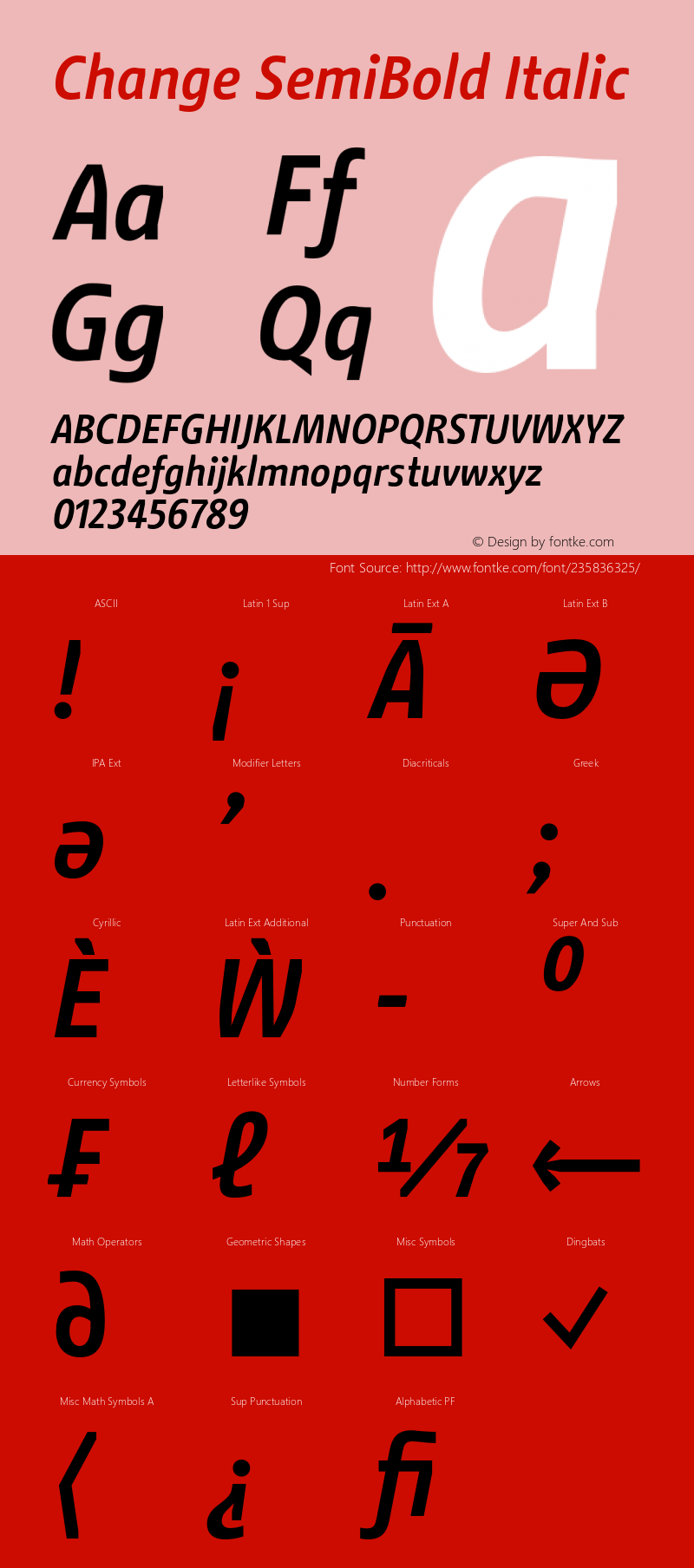 Change SemiBold Italic Version 1.00图片样张
