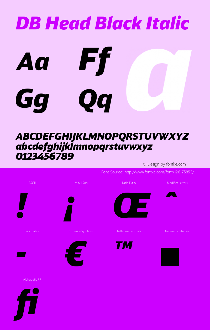 DB Head Black Italic Version 2.00图片样张