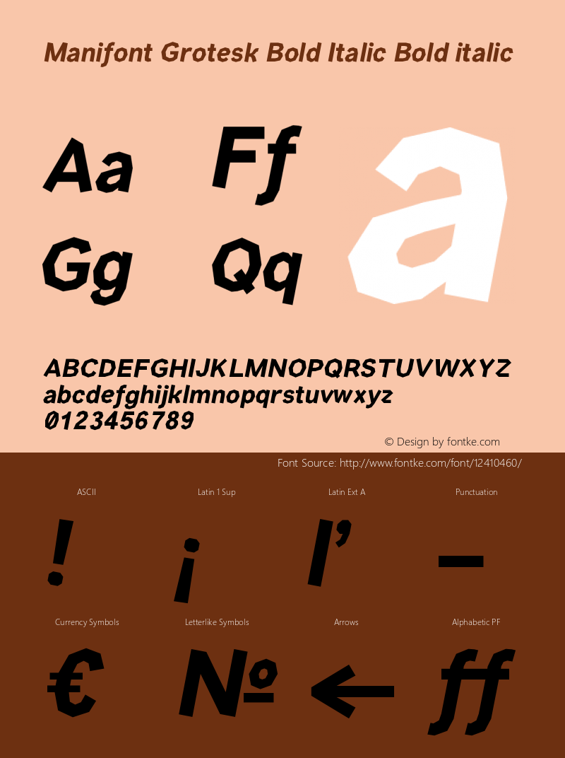 Manifont Grotesk Bold Italic Bold italic Version 001.001图片样张