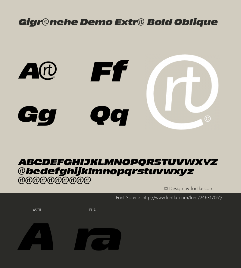 Gigranche Demo Extra Bold Oblique Version 1.000;September 12, 2022;FontCreator 14.0.0.2814 64-bit图片样张