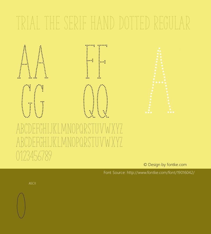 TRIAL The Serif Hand Dotted Regular 1.000图片样张