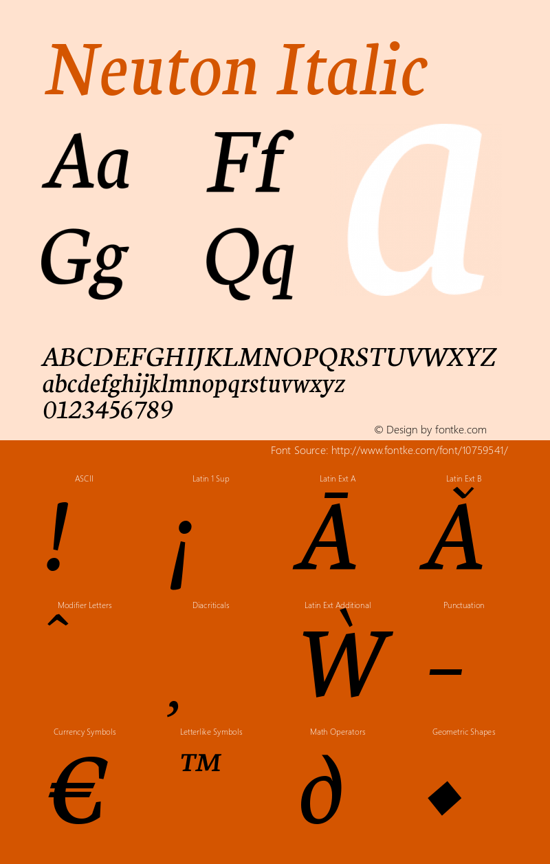 Neuton Italic Version 1.32图片样张