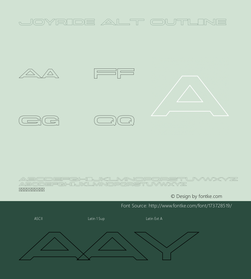 Joyride ALT Outline Version 1.002;Fontself Maker 3.5.4图片样张