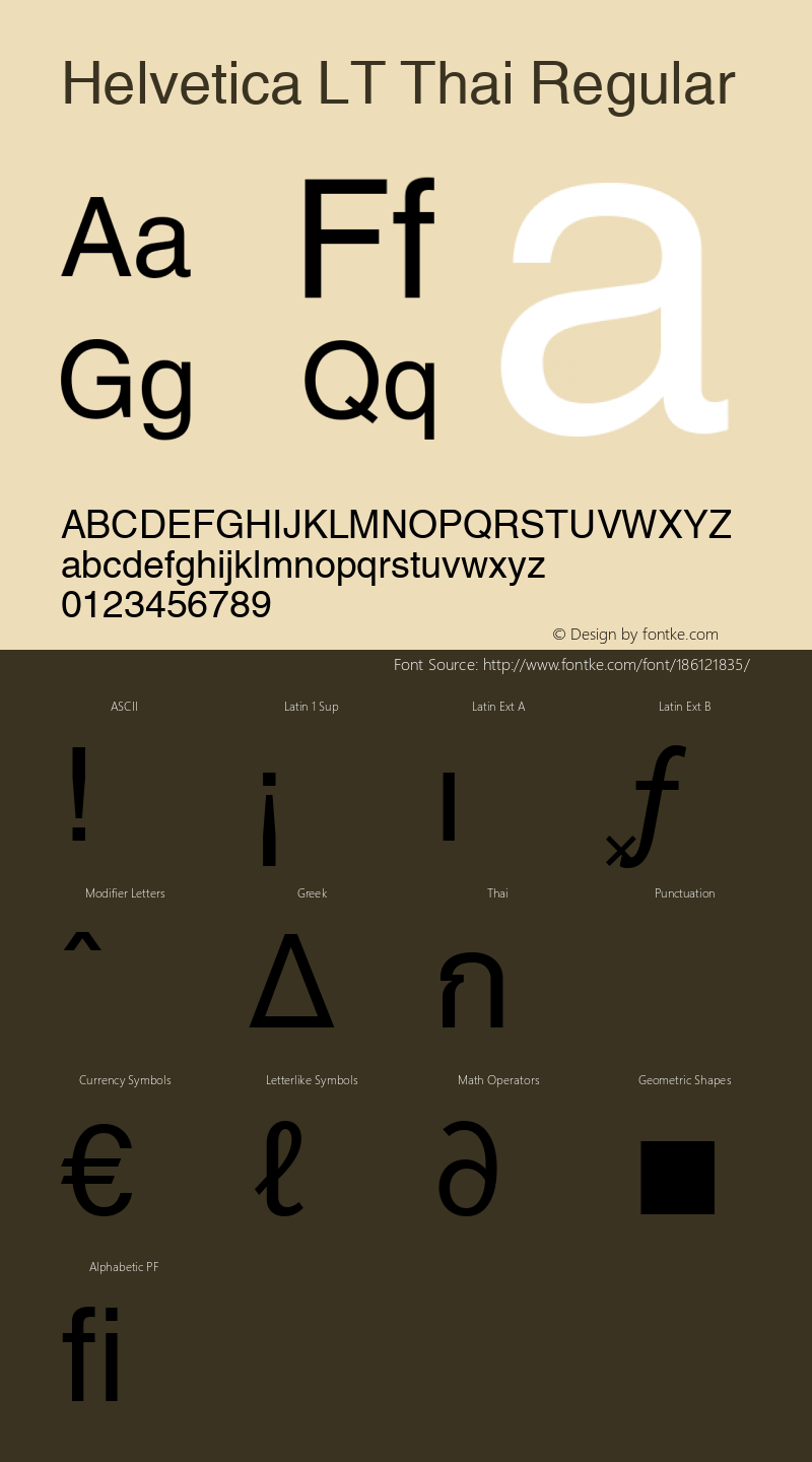 Helvetica LT Thai Regular Version 1.10图片样张