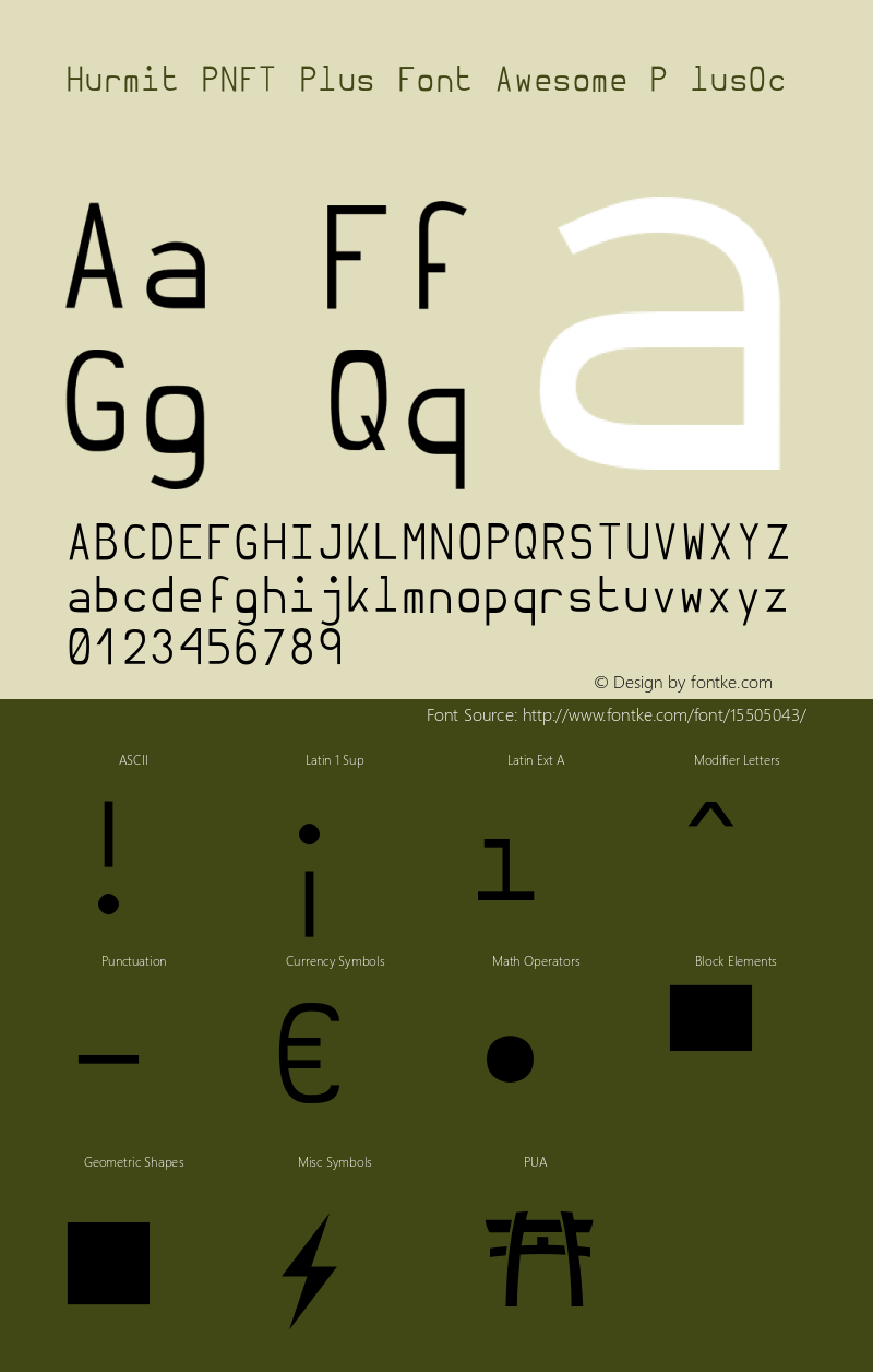 Hurmit PNFT Plus Font Awesome P lusOc Version 0.4.0图片样张