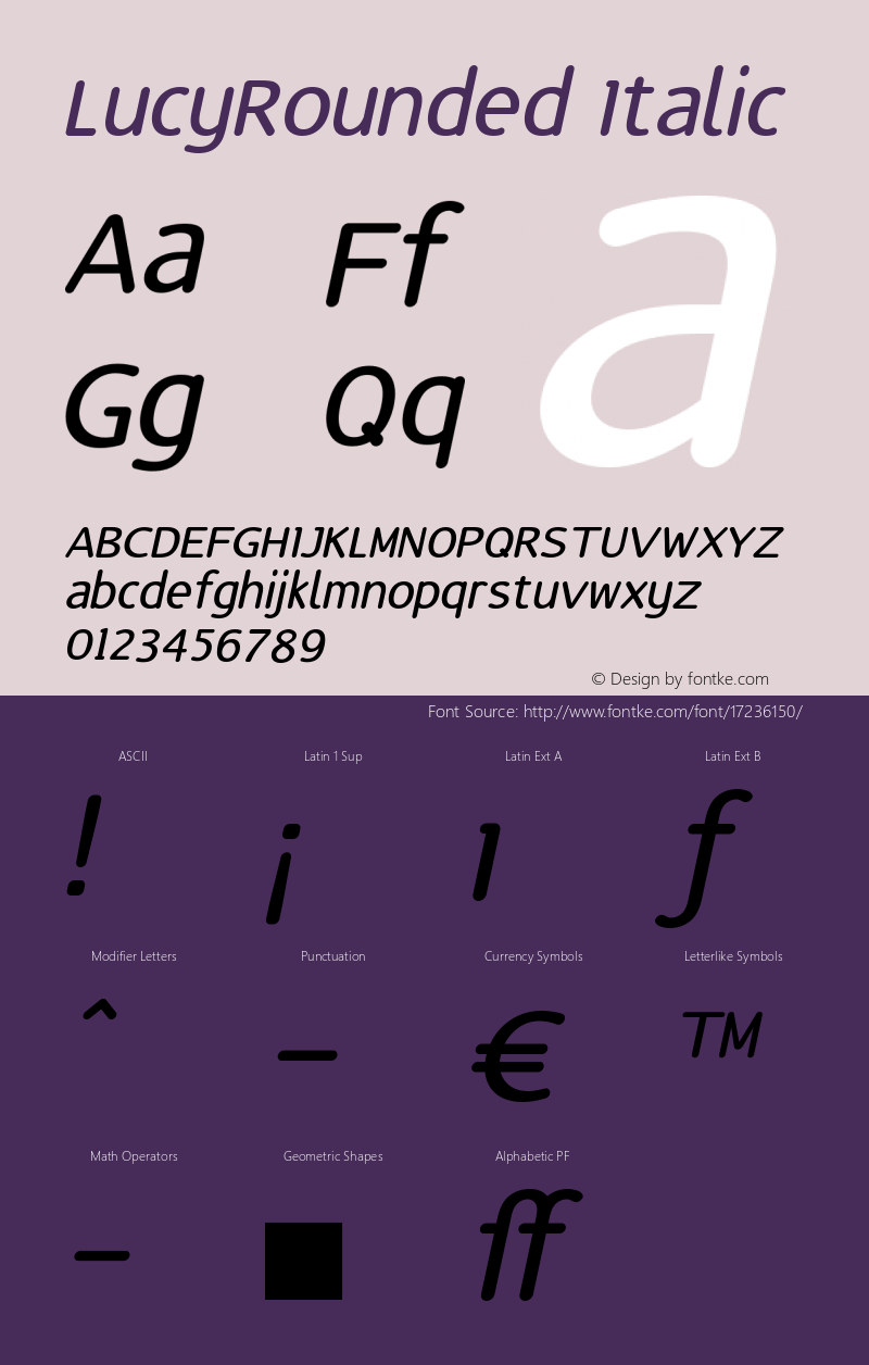 LucyRounded Italic 1.000图片样张