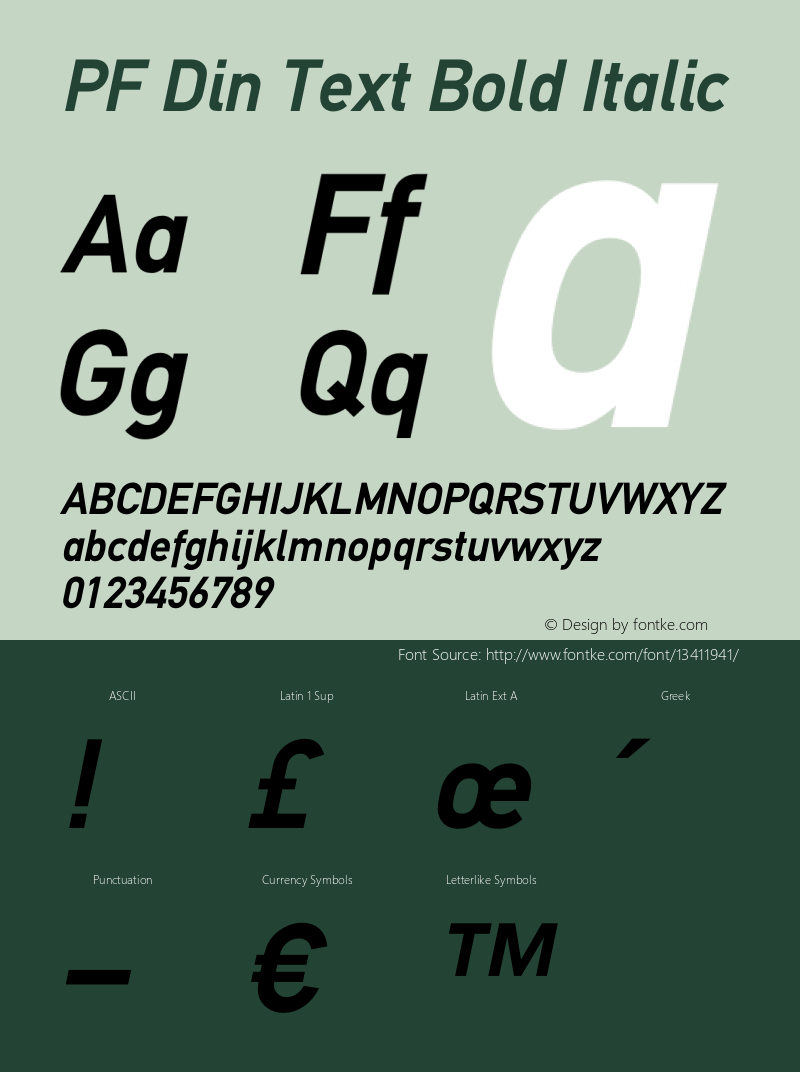 PF Din Text Bold Italic OTF 1.000;PS 001.001;Core 1.0.34图片样张