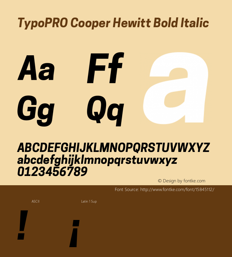 TypoPRO Cooper Hewitt Bold Italic 1.000图片样张