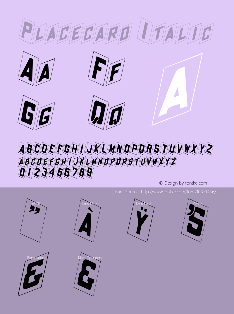 Placecard Italic Rev. 003.000图片样张