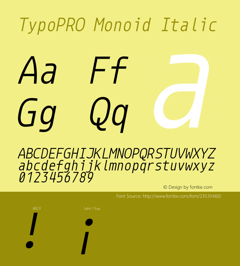 TypoPRO Monoid Italic Version 0.61图片样张