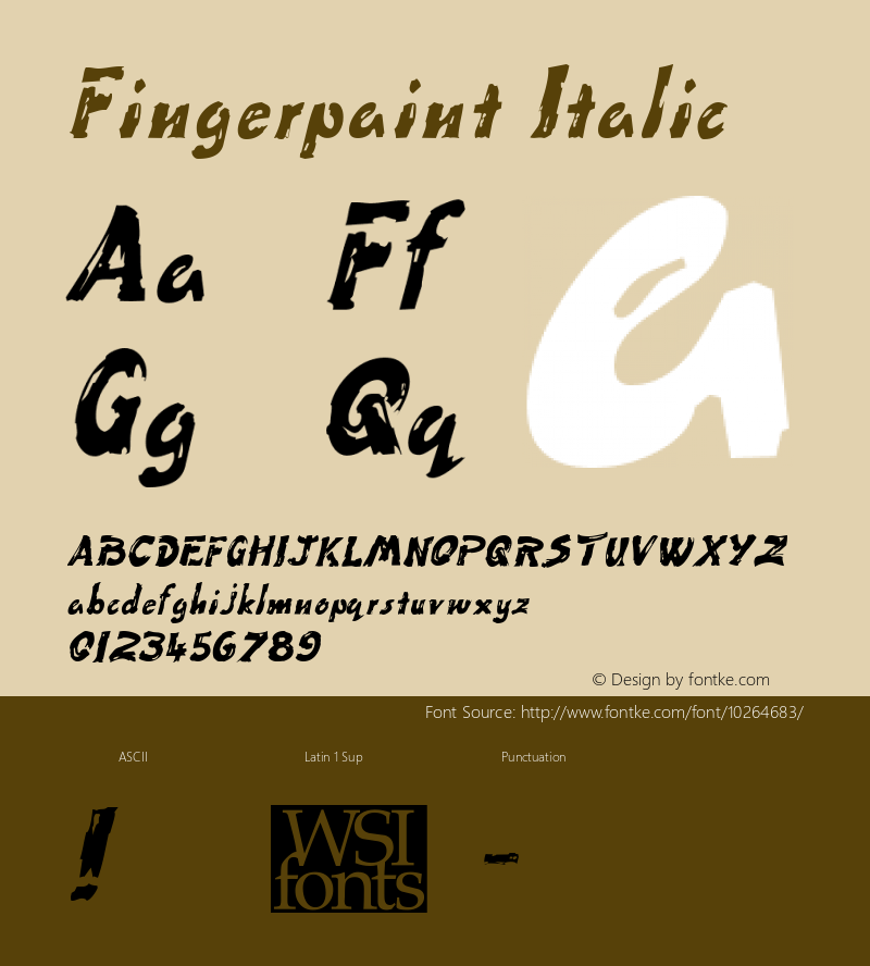 Fingerpaint Italic Macromedia Fontographer 4.1 6/29/96图片样张