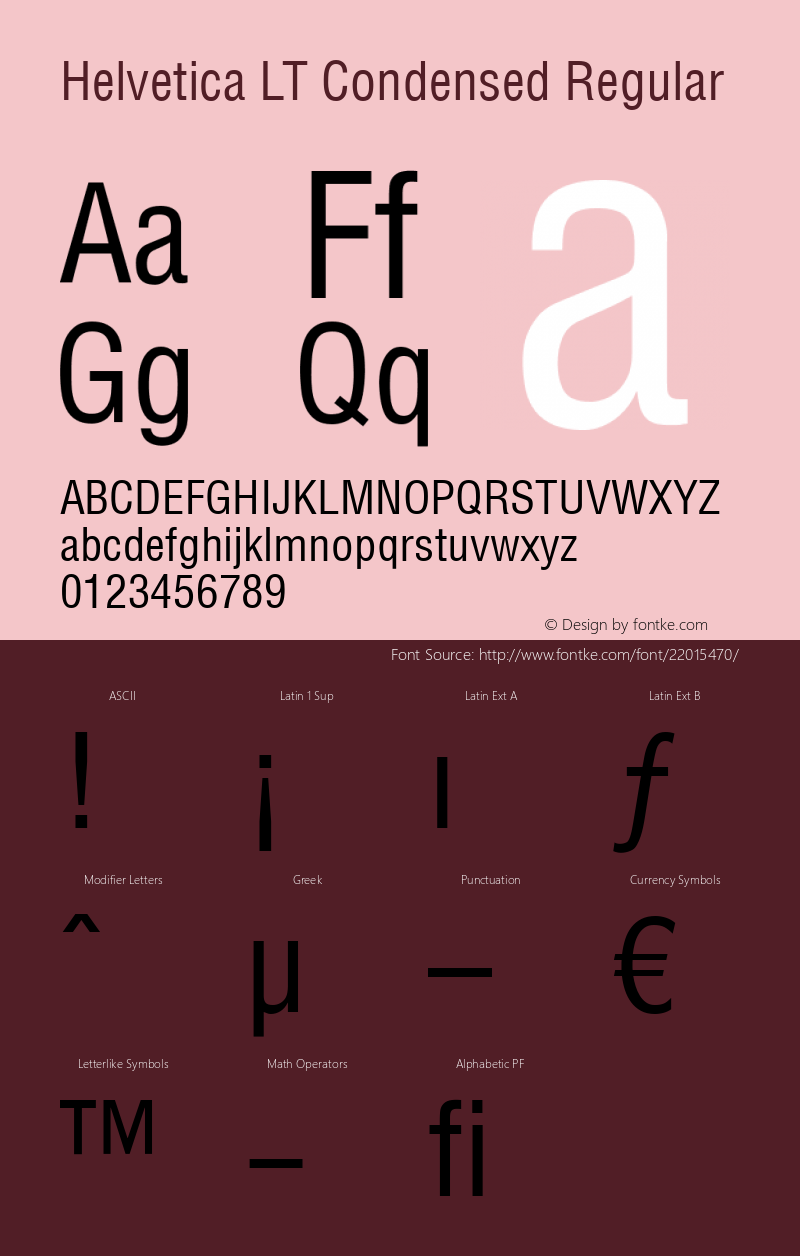 Helvetica LT Condensed Medium Version 6.03图片样张