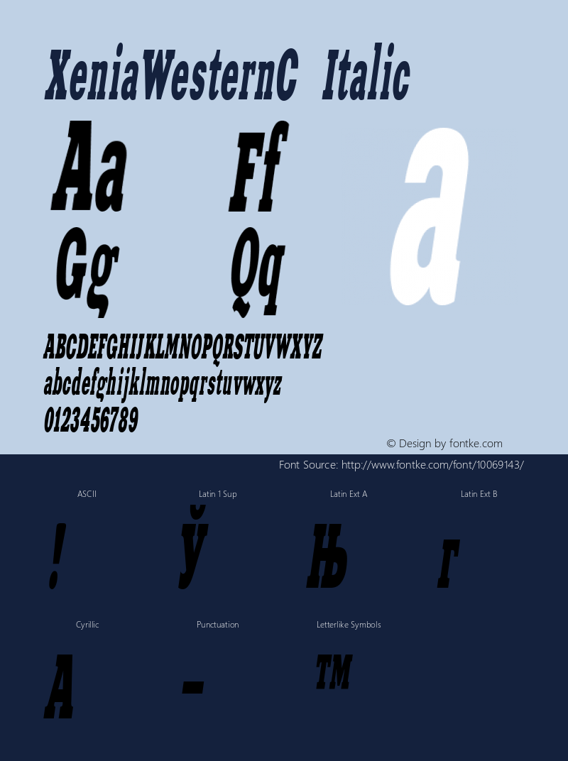 XeniaWesternC Italic 001.000图片样张