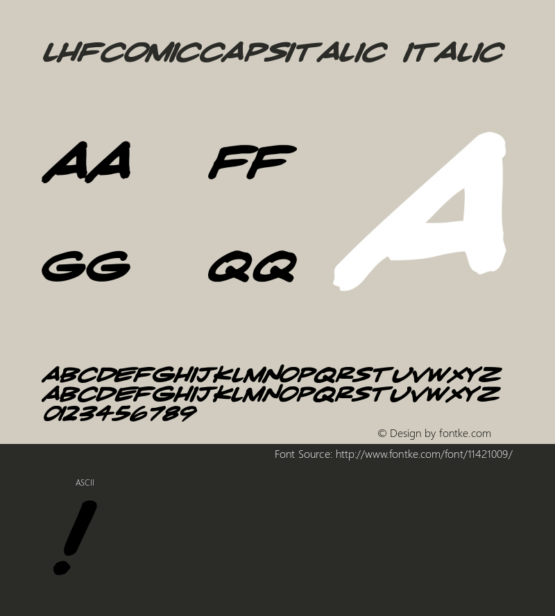 LHFComicCapsItalic Italic Version 001.000图片样张