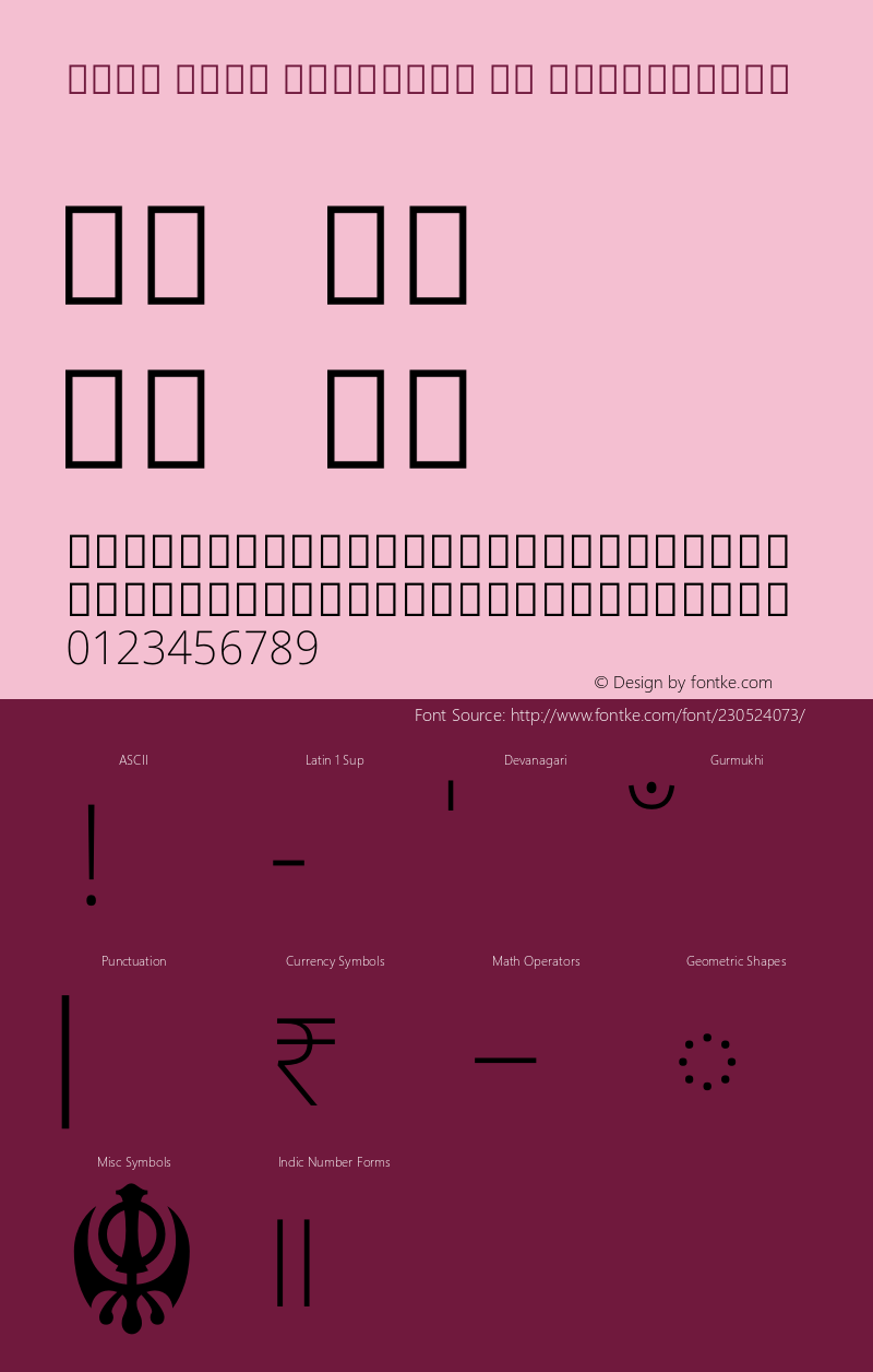 Noto Sans Gurmukhi UI ExtraLight Version 2.002图片样张