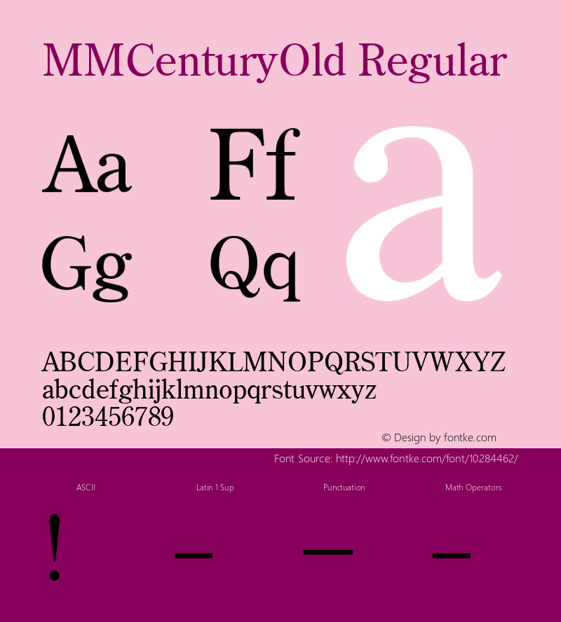 MMCenturyOld Regular Macromedia Fontographer 4.1.5 2001.4.20图片样张