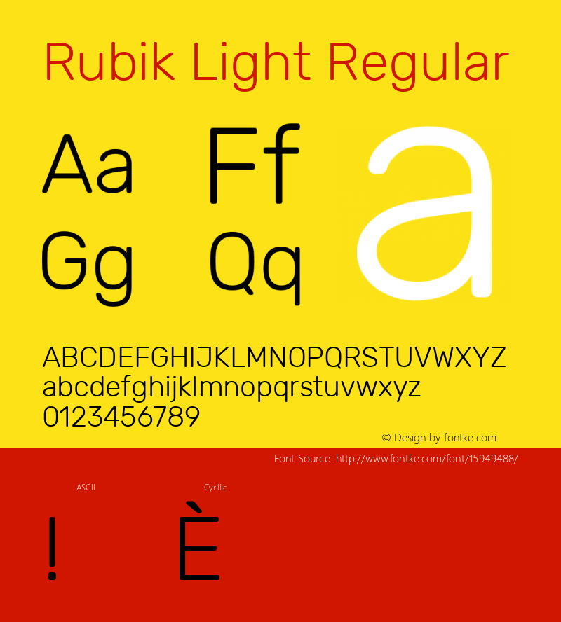 Rubik Light Regular Version 1.002; ttfautohint (v1.4.1)图片样张