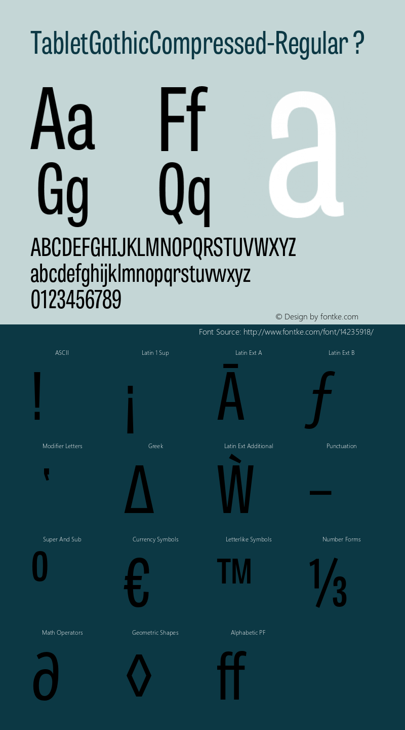 TabletGothicCompressed-Regular ? 1.000;com.myfonts.type-together.tablet-gothic.compressed-regular.wfkit2.4245图片样张