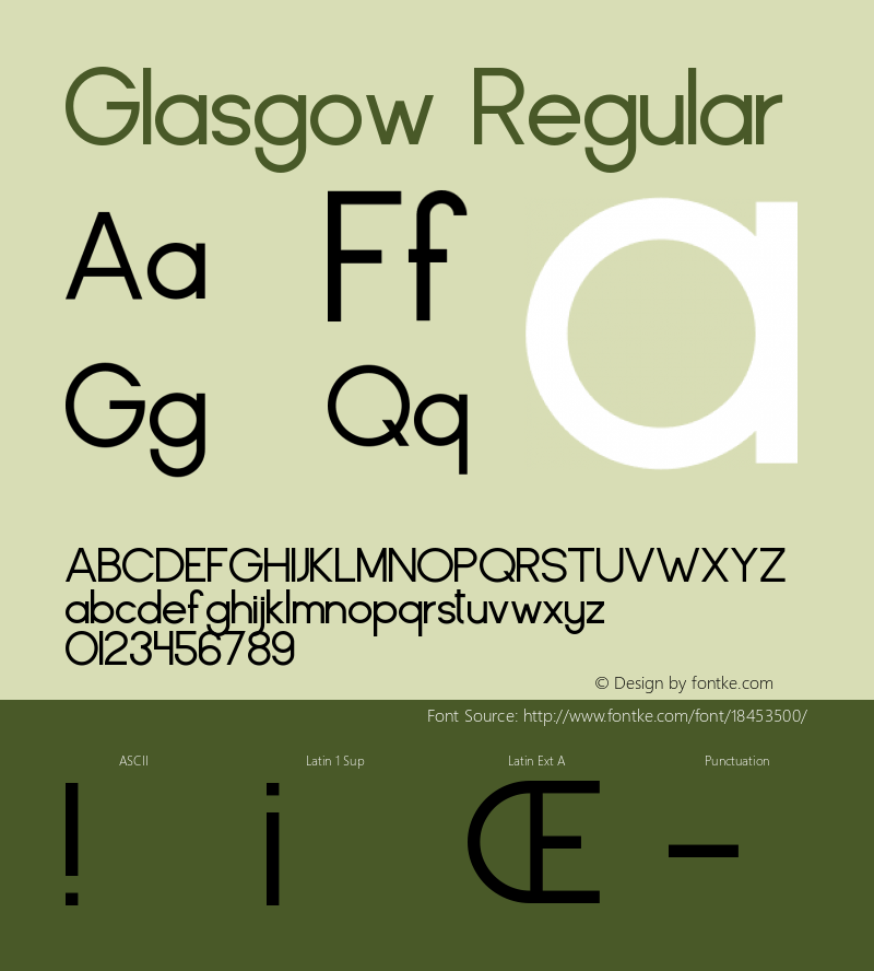 Glasgow Regular Version 1.000图片样张